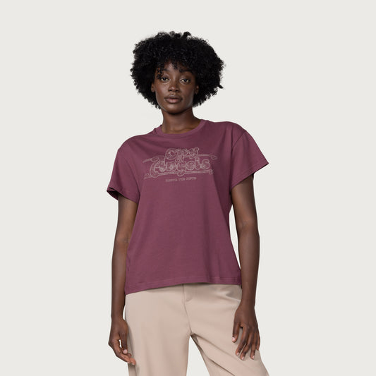 Womens Los Angeles T-Shirt - Burgundy