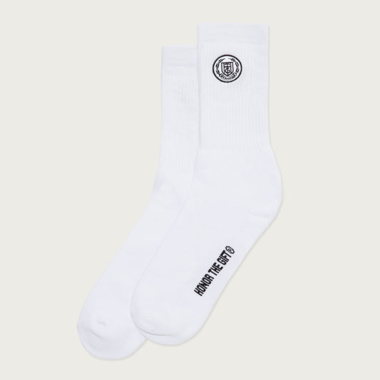 Crest Rib Sock - White