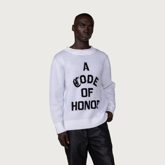 Code Of Honor Sweater - White