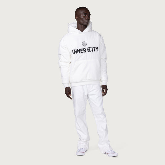 Inner City Puff Hoodie - White