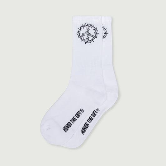 HTG® Iron Peace Sock - Bone