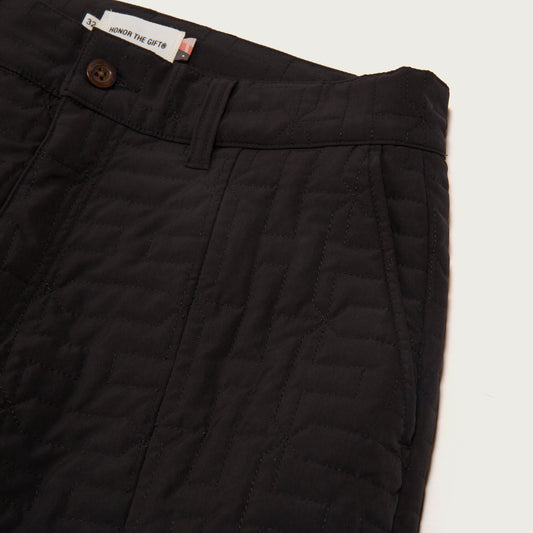 H Quilted Pant - Black