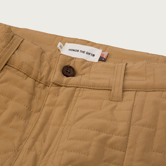 H Quilted Pant - Khaki