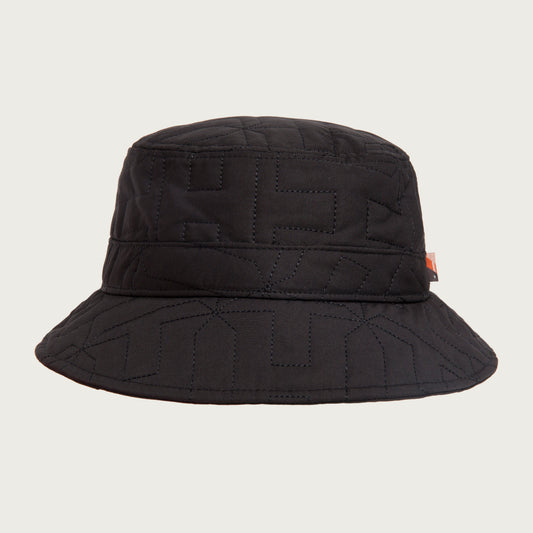 H Quilted Bucket Hat - Black