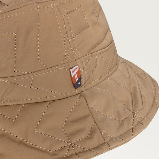 H Quilted Bucket Hat - Khaki