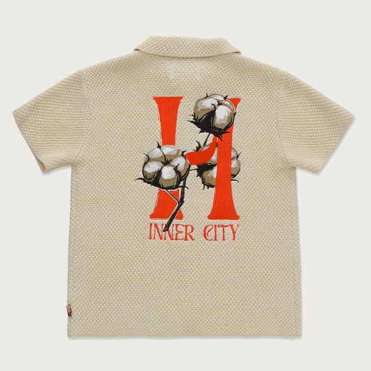 Kids Knit H Button Up - Bone