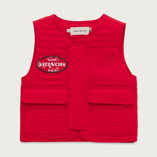 Kids Nylon Quilted Vest - Orange