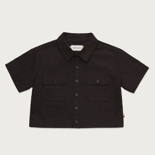 Kids Uniform S/S Button Up - Black