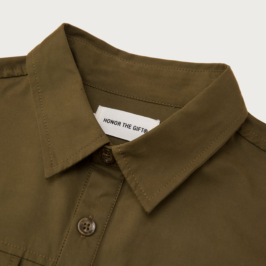 Kids Uniform S/S Button Up - Olive