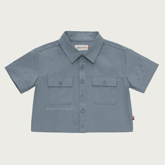 Kids Uniform S/S Button Up - Slate