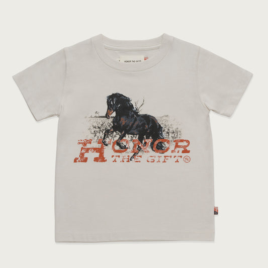 Kids Work Horse T-Shirt - Bone