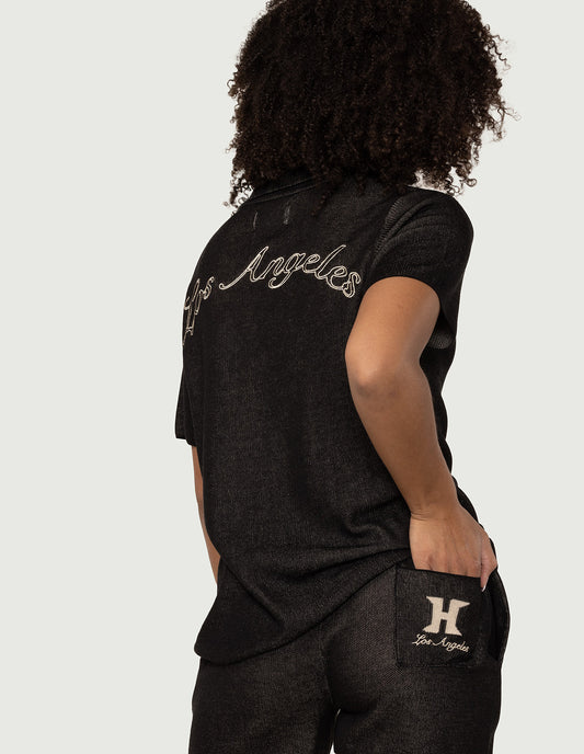 Womens Jungle Camp Button Up - Black