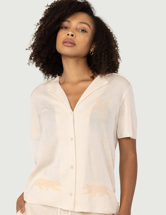 Womens Jungle Camp Button Up - Bone