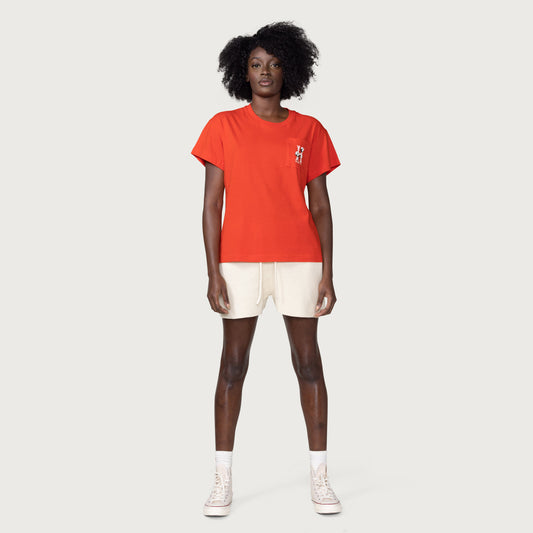 Womens Cotton H T-Shirt - Orange