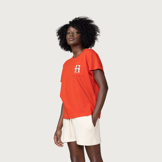 Womens Cotton H T-Shirt - Orange