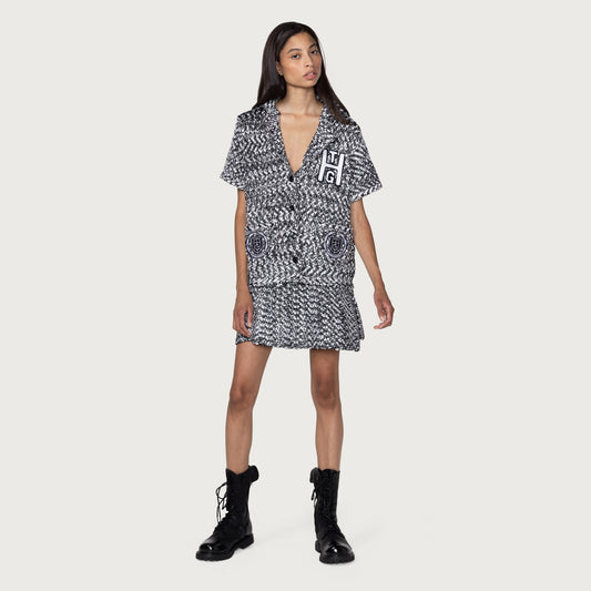 Womens Honoree Camp Button Up - Black