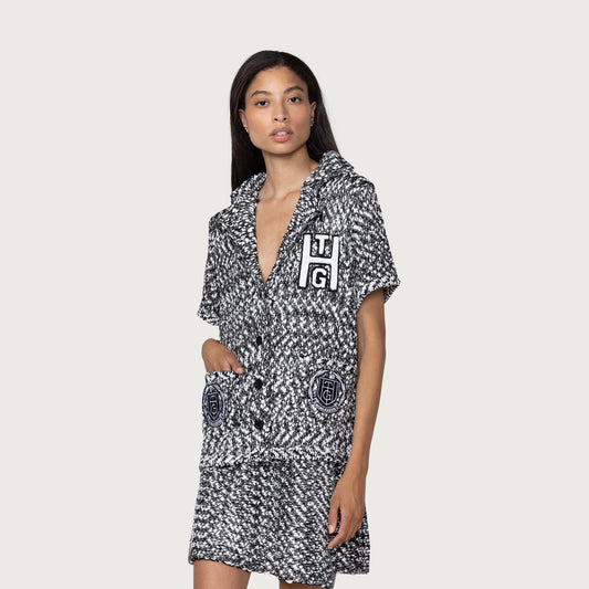 Womens Honoree Camp Button Up - Black