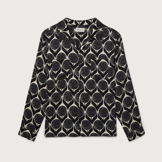 L/S Floral Woven - Black