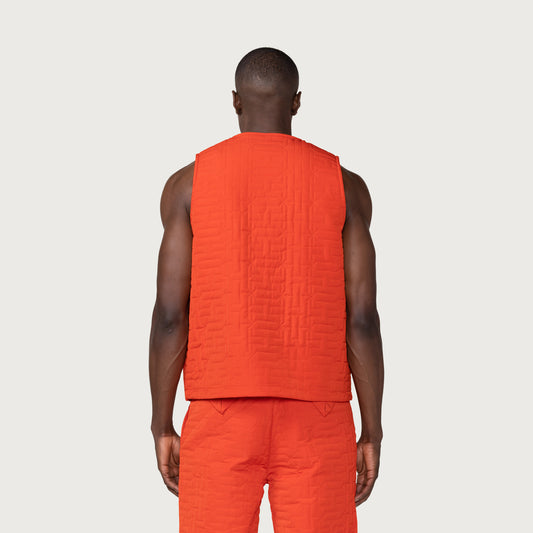 H Quilted Vest - Orange