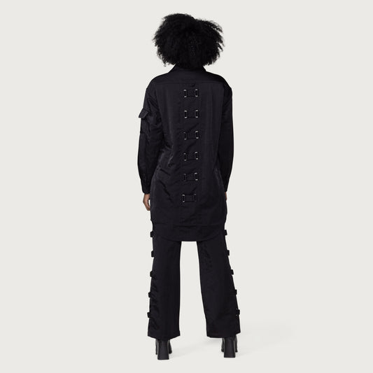 Womens Mining Shirt Dress - Black
