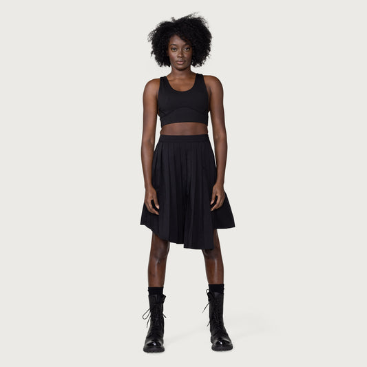 Womens Pleated Skirt - Black