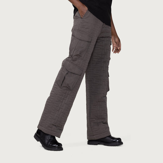 Womens H Quilted Cargo Pant - Grey