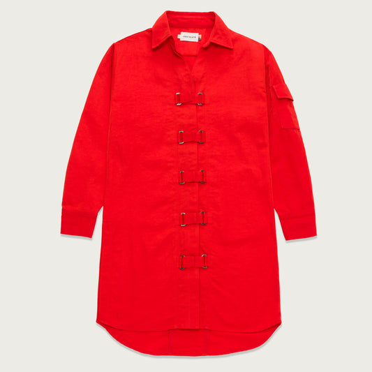 Womens Mining Shirt Dress - Orange