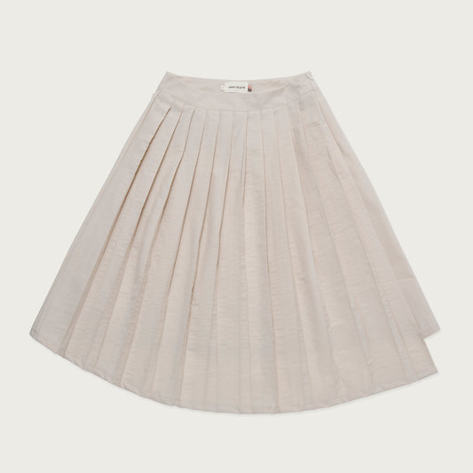 Womens Pleated Skirt - Cream
