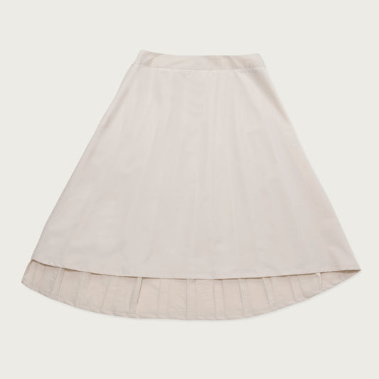 Womens Pleated Skirt - Cream