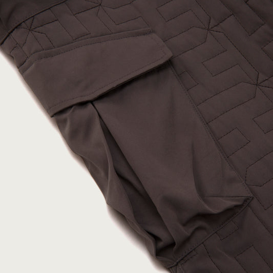 Womens H Quilted Cargo Pant - Grey