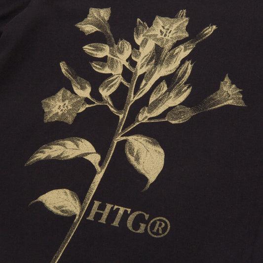 Womens Tobacco Flower T-Shirt - Black