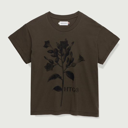Womens Tobacco Flower T-Shirt - Olive