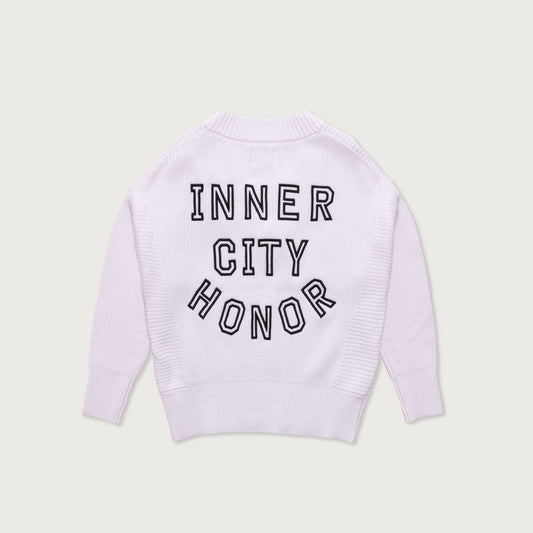 Womens Doctorate V-Neck Sweater - White
